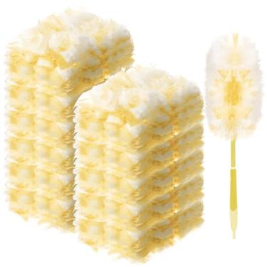 Imagem de Vesici 400 refis de espanador compatíveis com Swiffer Dusters substituição descartável a granel engrossada com 1 alça resistente para limpeza, escritório (amarelo)