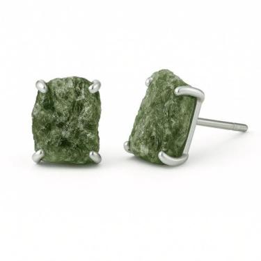 Imagem de Brinco Tarraxa Diopsídio - Cristal Natural, Prata 925