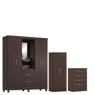 Imagem de Guarda Roupa Casal Capelinha Lord com Multiuso Viena com Comôda Astral