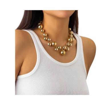 Imagem de L0247-Colar Bijuteria Festa Luxo Bolinhas Choker Chique M246 - xumi_xu