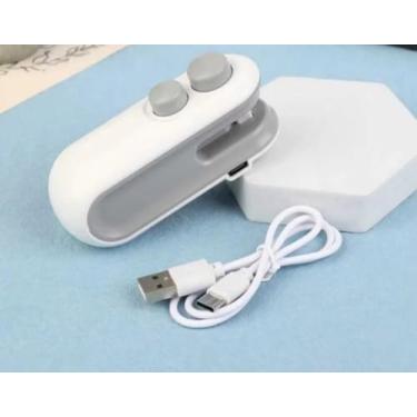Imagem de Seladora Portátil Mini, Corta e Sela Embalagens, com Cabo USB
