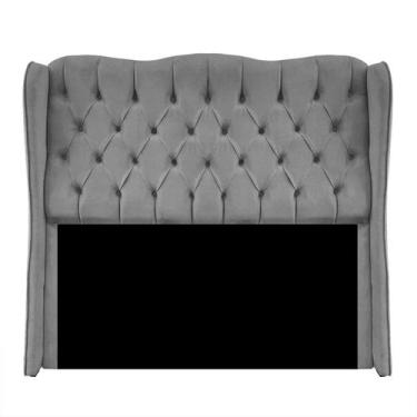 Imagem de Cabeceira Estofada Queen 170cm Aurora Suede Cinza Claro - Bem Rylex