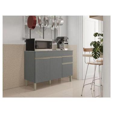 Imagem de Balcão De Pia Ambiente Line 120 Cm Com Tampo Gris - Kits Paraná - Kit'