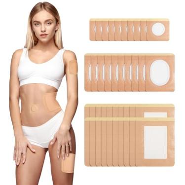 Imagem de 40 peças de adesivos de óleo de rícino, embalagem de óleo de rícino de algodão orgânico para cintura, joelhos, pescoço, barriga e braços