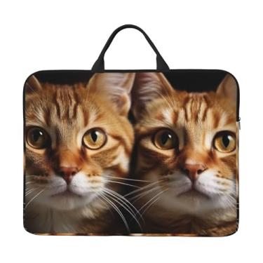 Imagem de Capa para laptop de gatos de 14 polegadas, bolsa de transporte para computador, à prova de choque, capa protetora para notebook, bolsa portátil para laptop à prova d'água para homens e mulheres