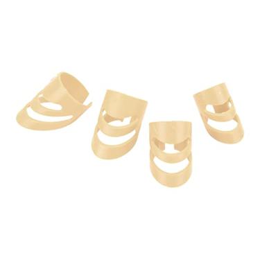 Imagem de Grcfumo 4 PCS Pick de dedo de guitarra, conjunto de acessórios de instrumentos de protetor de ponta dos dedos, proteção de ponta de guitarra cobre as tampas para banjo de baixo (Beige)