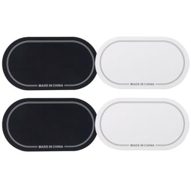 Imagem de Rockhouse Adesivos Para Pedal Duplo De Bumbo, 4 Peças, Protetor Pele Tambor Autoadesivo, Almofada Surdina Acessórios Percussão Bumbo (Preto + Branco)