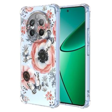 Imagem de RRXSYXL Capa para Oppo Realme 12 Plus 5G com estampa floral transparente, capa macia à prova de choque para Oppo Realme 12 Plus 5G, borboleta