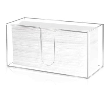 Imagem de Suporte de toalha de papel de bancada de acrílico dispensador de toalha de papel transparente para bancada Z Fold C Dobra Dispensador de toalha de mão descartável Suporte de guardanapo de acrílico