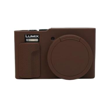Imagem de TZ99, capa protetora de silicone macio, ultrafina, leve para câmera Panasonic Lumix DC-TZ99 (café)