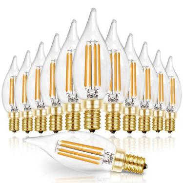 Imagem de Lâmpadas LED de candelabro Hizashi 6W 550LM 2700K E12, pacote com 12