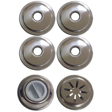 Imagem de Kit 4 Retorno 1 Aspiração 1 Nível Piscina Alvenaria Inox 50mm - Hidral