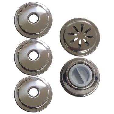 Imagem de Kit 3 Retorno 1 Aspiração 1 Nível Piscina Alvenaria Inox 50mm - Hidral