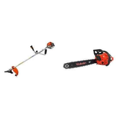 Imagem de Kit de Roçadeira a Gasolina Profissional 43cc e Motosserra a Gasolina 