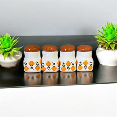 Imagem de Porta Temperos 4 Unidades Feito de Cerâmica Para Cozinha 150g