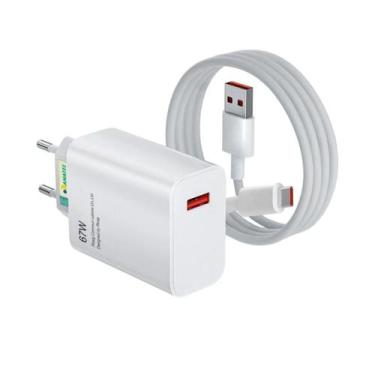 Imagem de Carregador Turbo UsbC 67W Compatível com Xiaomi Note 11 12 13 Poco X3 