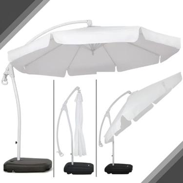 Imagem de Ombrelone Guarda-sol Lateral Buzios Bel Branco 3 Metros