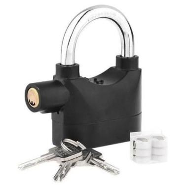 Imagem de Cadeado Com Alarme Anti Furto Roubo 110 DCB Sirene Alta Som Segurança 