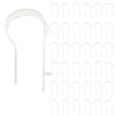 Imagem de Tree Treasures 24 peças de clipes de banco para laços de casamento – Suportes de arco de plástico transparente resistente de 15 cm para bancos e cadeiras de igreja – Arcos ideais para cerimônia de