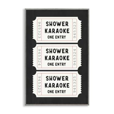 Imagem de Stupell Industries Duche Karaoke Ticket Ticket Stubs Gray Framed Giclee Art Design por Lettered and Lined, 18 x 12