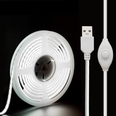 Imagem de XINGZHI Fita de LED USB de 5 V, faixa de luz COB de 9 m, branca, fita de LED curta, fita de LED flexível brilhante de 5 V para embaixo do armário, cozinha, luz de fundo de TV, prateleiras, monitores e