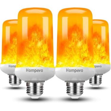 Imagem de Lâmpadas LED de chama Hompavo atualizadas, 4 modos, brancas, pacote co