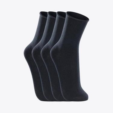 Imagem de Kit 4 Pares de Meias Lupo Masculina Sem Punho 01275-001, Azul marinho,