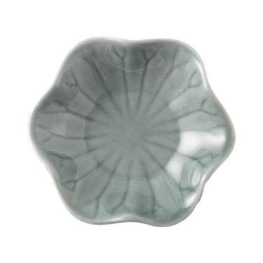 Imagem de UGPLM Tigela para chaves, suporte para colheres em formato de flor, descanso para colheres, prato para anéis, bandeja de cerâmica para bugigangas para, Cinza