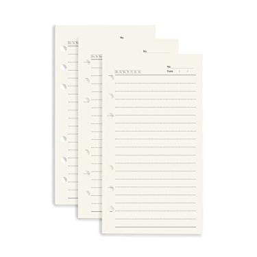 Imagem de Refil de papel pautado A6, pacote com 3 pacotes de 120 folhas/240 páginas, inserções de fichário para agenda de viagem com 6 furos