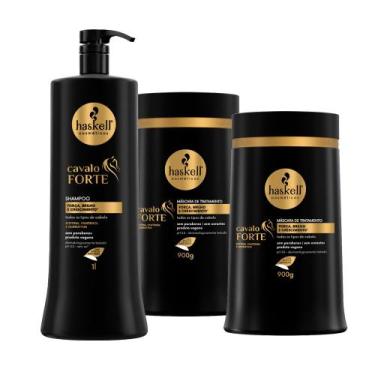 Imagem de Kit Haskell Cavalo Forte Shampoo 1L + 02 Máscara 900g