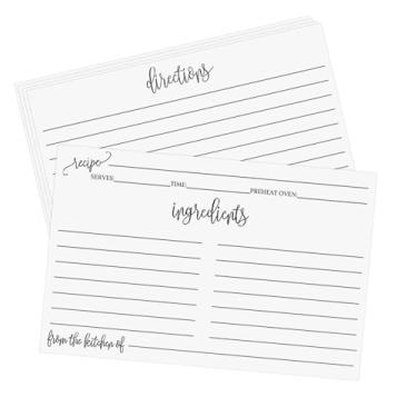 Imagem de sunepany 50 cartões de receitas 10 x 15 cm para chá de panela, inauguração de casa, presentes de Natal, cartões de menu dupla face, cartões de índice com forro branco, papel cartolina em branco