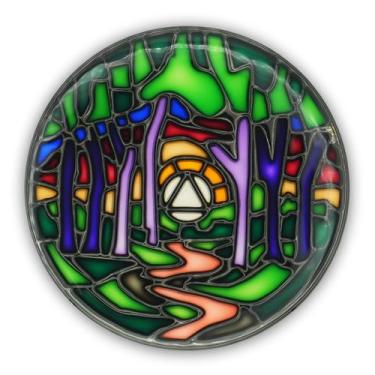 Imagem de Moeda Sobriety Coin Moeda AA de vidro manchado da The Token Shop