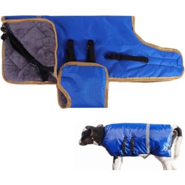 Imagem de Cobertor de panturrilha casaco protetor de inverno impermeável para bezerros para manter a vaca aquecida (forro de lã)