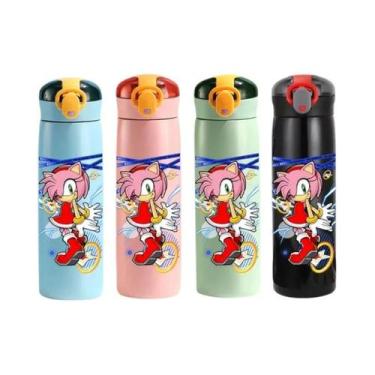 Imagem de Copo Infantil De Aço Inoxidável Isolado Com Canudo De 460ml, Garrafa P