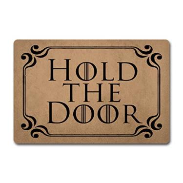 Imagem de ZQH WelcomeDoor Mats Hold The Door Capacho Game of Thrones, monograma, tapete de porta engraçado (23,6 x 39,9 cm) Top de tecido não tecido com um tapete traseiro de borracha antiderrapante