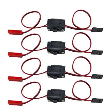 Imagem de Chanjorlin 4PCS RC Car JST Female Plug to JR Male Connector Male Female Cable with On and Off Switch Servo Adapter Wires for 1/10 1/8 1/16 Crawler Buggy Off Road Truck Car Traxxas Drone Airplane Boat