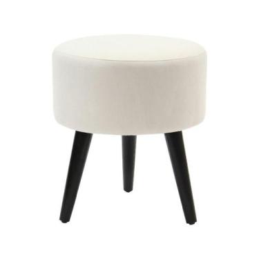Imagem de Puff Banco Luca Em Tecido Sintético Sintético Pés Palito - Bege - Cor: