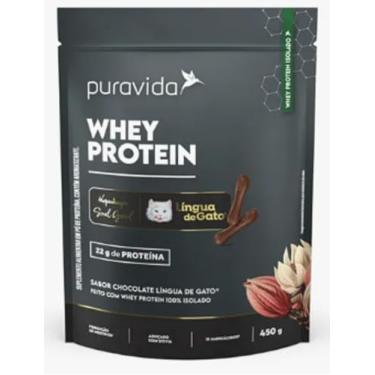 Imagem de Whey Protein Isolado Puravida Chocolate Língua de Gato 450g
