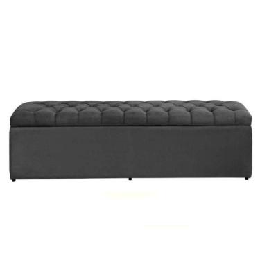Imagem de Báu Calçadeira Sapateira Dubai 1,28mt- Tamanho Viúva- -suede Cinza - G