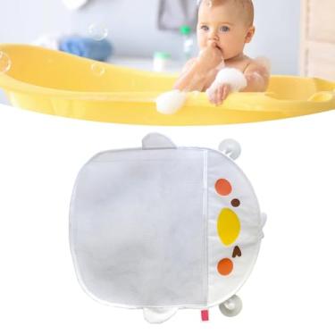 Imagem de Zhjvihx Saco de Penduramento de Brinquedo de Banho de bebê, Copos de Sucção de Bolsa de Brinquedos para Uso do Banheiro para Uso do Banheiro (Branco)