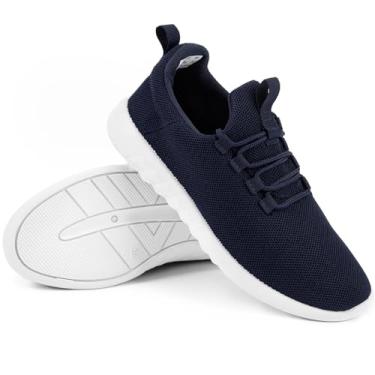 Imagem de CHIN·MOON Tênis feminino sem cadarço, leve, antiderrapante, para corrida, academia, respirável, Azul escuro, 35