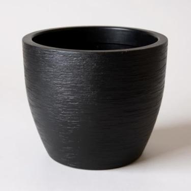Imagem de VASO CONE DECORATIVO LUXO MODELO GRAFIATO PEQUENO 40X50 VOLUME 50 LITROS (PRETO)