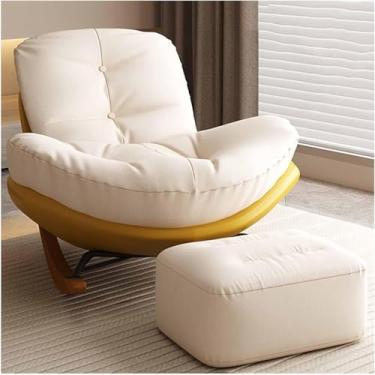 Imagem de Balanço Ch, Cadeira De Balanço Para Berçário, Cadeira De Balanço Macia Com Design De Repousa-pés, Cadeira De Balanço Estofada Confortável Balanço Deslizante, Rocking Chair-d