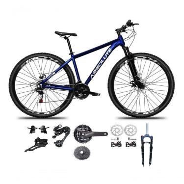 Imagem de Bicicleta Aro 29 Absolute Nero 5 Kit 2x9 Gta Sunrun Freio Disco K7 Pedivela 24-38d Garfo Com Trava Azul Tam.17