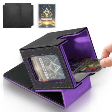Imagem de Caixa de baralho de cartas Jaffzora para MTG Commander Black & Purple