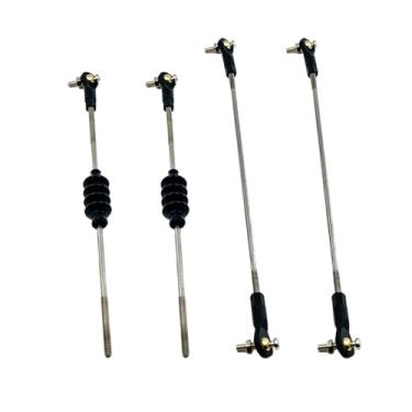 Imagem de URIMPAVIDO 4PCS RC Boat Pushrod Set Plastic Tie Rod End Ball Head End with Push Rod and Rubber Seal Bellow for RC Boat Ship Airplane DIY Model Toy Part (M3 Rod End,M3x150mm Pushrod)