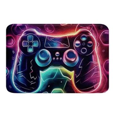Imagem de Feelyou Tapetes de banho para console de jogos para banheira de chuveiro 51 x 81 cm, espaço sideral, jogos, tapetes de banheiro para meninos e meninas, tapetes de banho em favo de mel para banheiro,