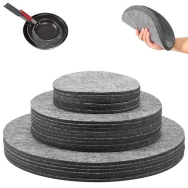 Imagem de 84/144 peças divisórias de armazenamento de pratos, separadores de pratos reutilizáveis, separadores de placas de feltro cortáveis, protetores de armazenamento de pratos dobráveis para empilhamento de