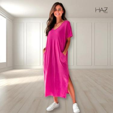 Imagem de Vestido Feminino Soltinho Básico Verão - Haz Modas, Pink, G