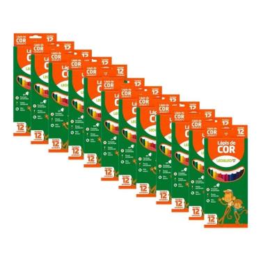 Imagem de 3X Kit 12 Caixas Lápis De Cor 12 Cores Grande Leonora Atacad